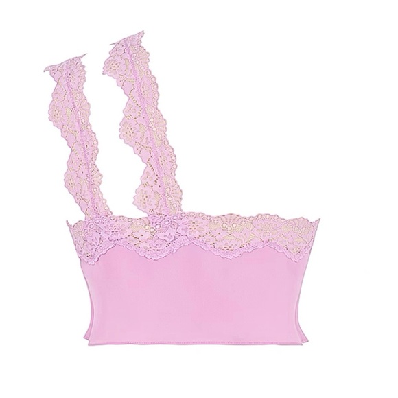 NWT house of cb lorena pink floaty cropped top medium in pink - Picture 5 of 8